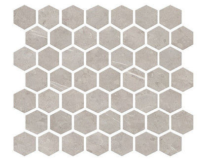 Daltile Prime 12" X 14" Hexagon Mosaic 1.5" X 1.5" Stamina Grey