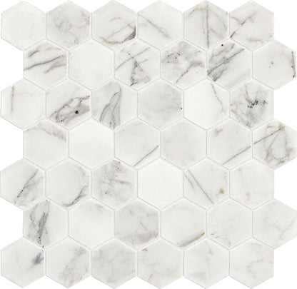 Daltile Marble 2" Hexagon Honed Venetian Calacatta