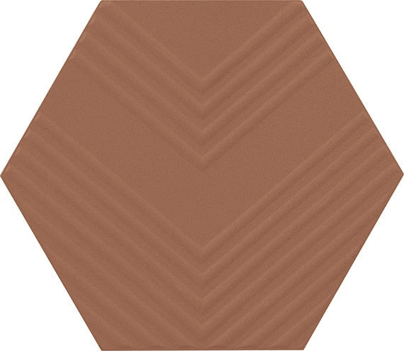 Marazzi Rhyme And Reason 4" X 5" Hexagon Ripple Mix  Warm Terracotta