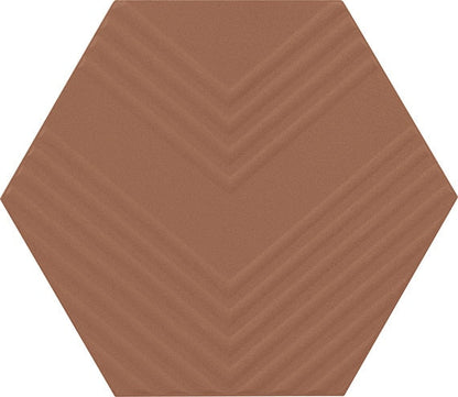 Marazzi Rhyme And Reason 4" X 5" Hexagon Ripple Mix  Warm Terracotta