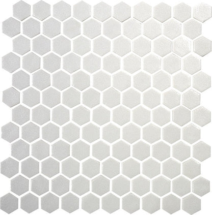 Daltile Uptown Glass 11" X 12" Hexagon Mosaic 1" Matte Matte Alabaster