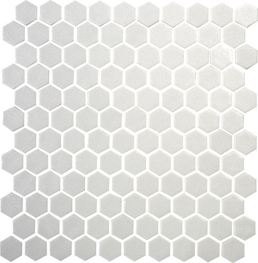 Daltile Uptown Glass 11" X 12" Hexagon Mosaic 1" Matte Matte Alabaster