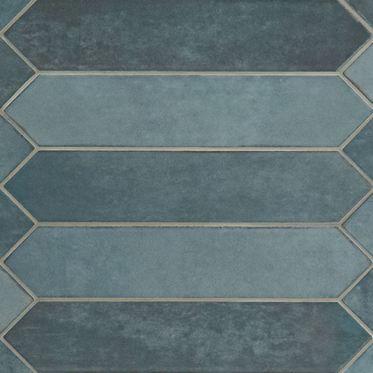 MS International Renzo 12" x 12" Pickett 2.5" x 13" Glossy Denim