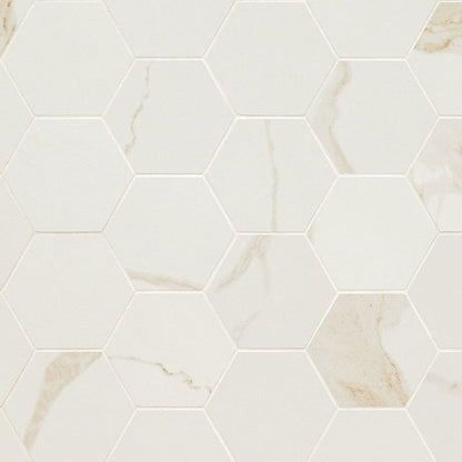 MS International Eden 3" x 3" Hexagon Matte Calcatta