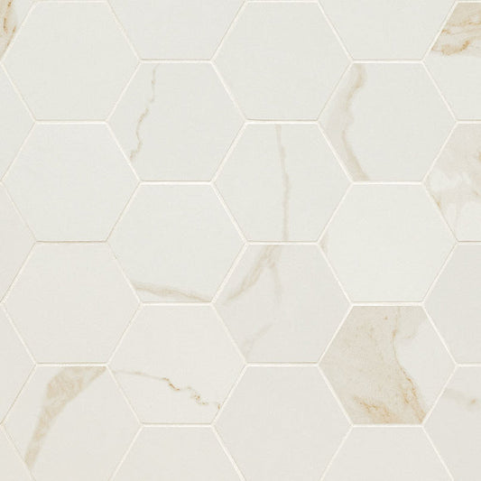 MS International Eden 3" x 3" Hexagon Matte Calcatta