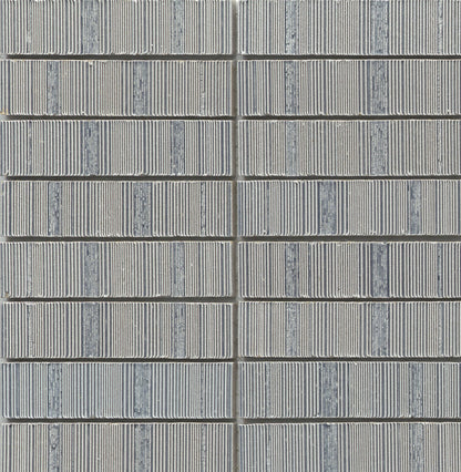 Emser Newtro 12"x12" Stacked Mosaic "1x6" Polished Silver