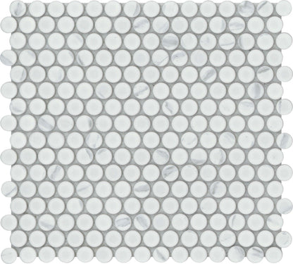 Emser Elegan 11"x12" Penny Round Mosaic Matte Calacata