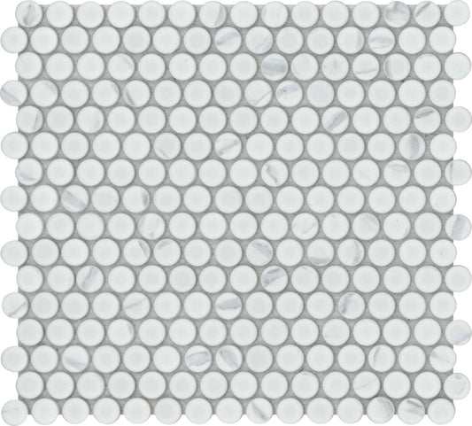 Emser Elegan 11"x12" Penny Round Mosaic Matte Calacata