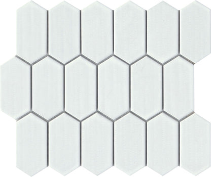 Emser Omni 10"x12" Picket Mosaic 1.8"X3.8" Polished White