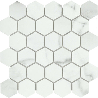Emser Visconde 12"x12" Hexagon Mosaic "2x2" Matte Silver