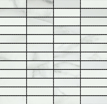 Emser Visconde 12"x12" Stacked Mosaic 1"x3" Matte Silver