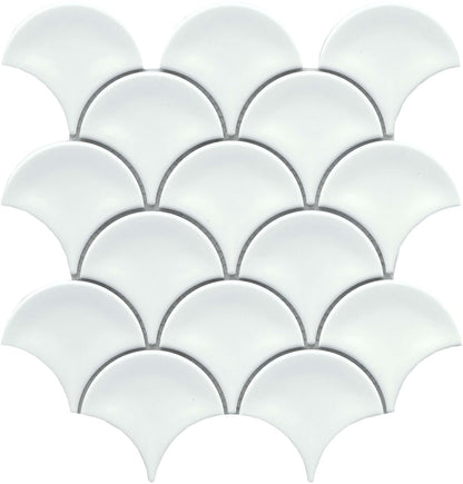 Emser Reward 10"x11" Fan Mosaic 3"x4" Polished White