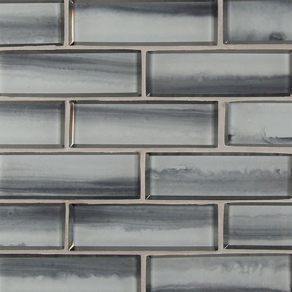 MS International Decorative Mosaic 12" x 12" Subway 2" x 6" Ombre Grigia