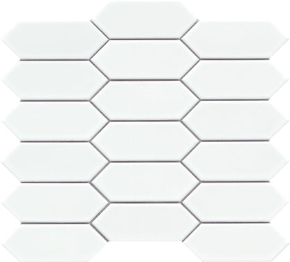 Emser Catch 11"x13" Picket Mosaic 2"x5" Polished Ice Glossy