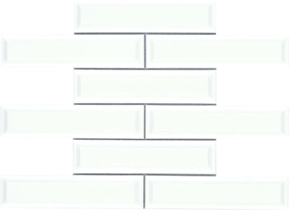 Emser Kinetic 11"x12" Beveled Mosaic 1.79"X7.68" Polished White