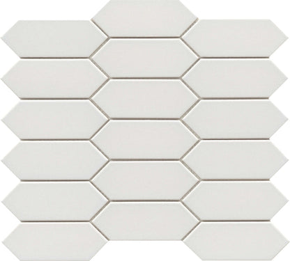 Emser Catch 11"x13" Picket Mosaic 2"x5" Polished Gray Glossy
