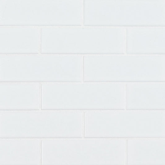 MS International Domino 12" x 12" Brick Matte 2" x 6" White
