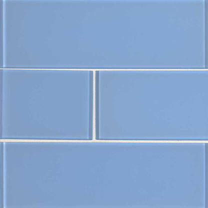 MS International Decorative Mosaic 12" x 12" Subway 4" x 12" Royal Azure