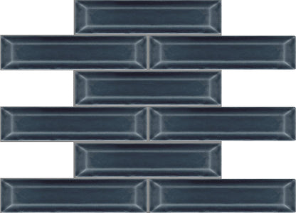 Emser Kinetic 11"x12" Beveled Mosaic 1.79"X7.68" Polished Blue