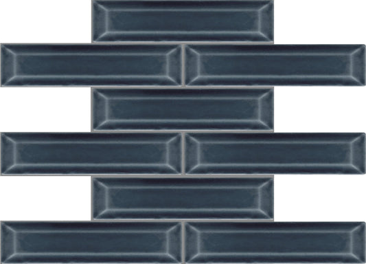 Emser Kinetic 11"x12" Beveled Mosaic 1.79"X7.68" Polished Blue