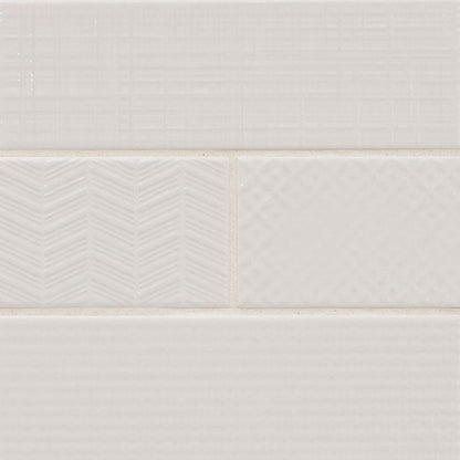 MS International Urbano 12" x 12" 3D MIX 4" x 12" Glossy Pure