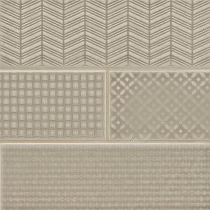 MS International Urbano 12" x 12" 3D MIX 4" x 12" Glossy Warm Concrete