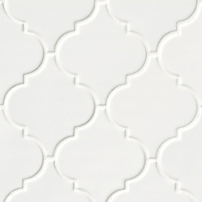 MS International Highland Park 12" x 12" Glossy Whisper White Arabesque