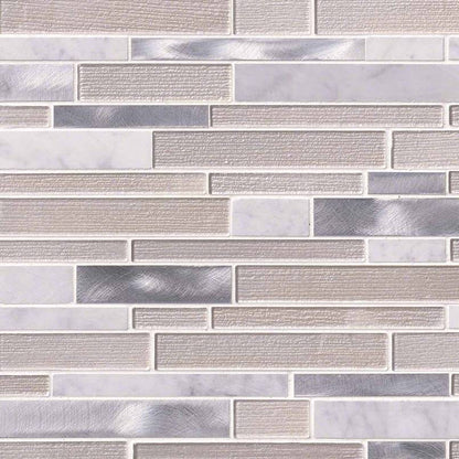 MS International Decorative Mosaic 12" x 12" Interlocking White Wave